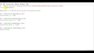 Python Tutorial - Solving Statistics Problem mean median mode variance stdev
