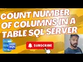 How To Count Number Of Columns In A Table In SQL Server