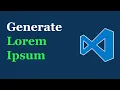 VS Code Generate Lorem Ipsum Text