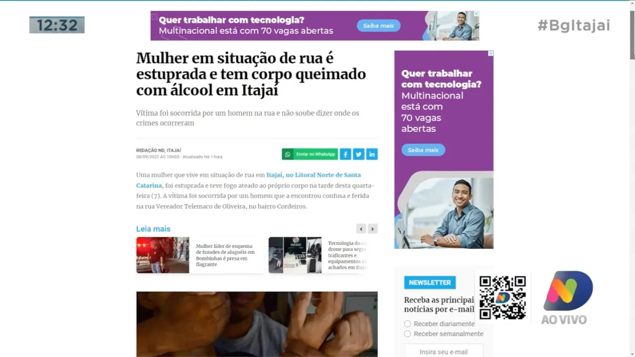 Mais um caso de estupro registrado em Itajaí