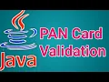 PAN Card Validation Java Program