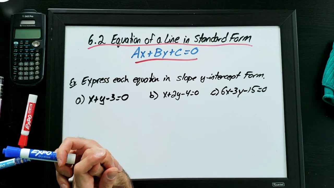 6.2 Equation of a Line in Standard Form Ax+By+C=0 (Grade 9 Academic MPM1P)