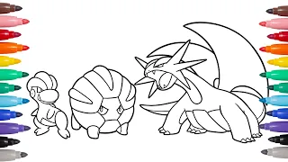 Coloring Bagon, Shelgon & Salamence   GEN 3 Pseudo Legendary Evolution Line