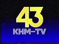 KHM-TV CBS Station ID November 10 1984