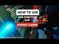 How to Use Avg function and Having Clause in Sql