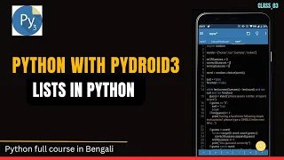 lists in python programming language python programming with android phone using pydroid3 Bangla