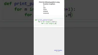 Print the following pattern using function in Python python for beginners