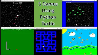 5 Games Using Python Turtle with source code