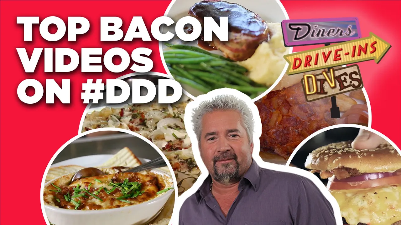 Top #DDD Bacon Videos of All Time with Guy Fieri   Diners, Drive-Ins, and Dives   Food Network