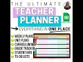 Ultimate Teacher Planner Organization System with Editable Lesson Plans Gradebook Curriculum Map