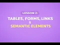 HTML Tutorial for Beginners Lesson 2 - Forms Table links div semantics elements