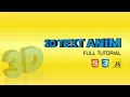CSS Javascript Text Animation Tutorial Intro Flying 3D Text