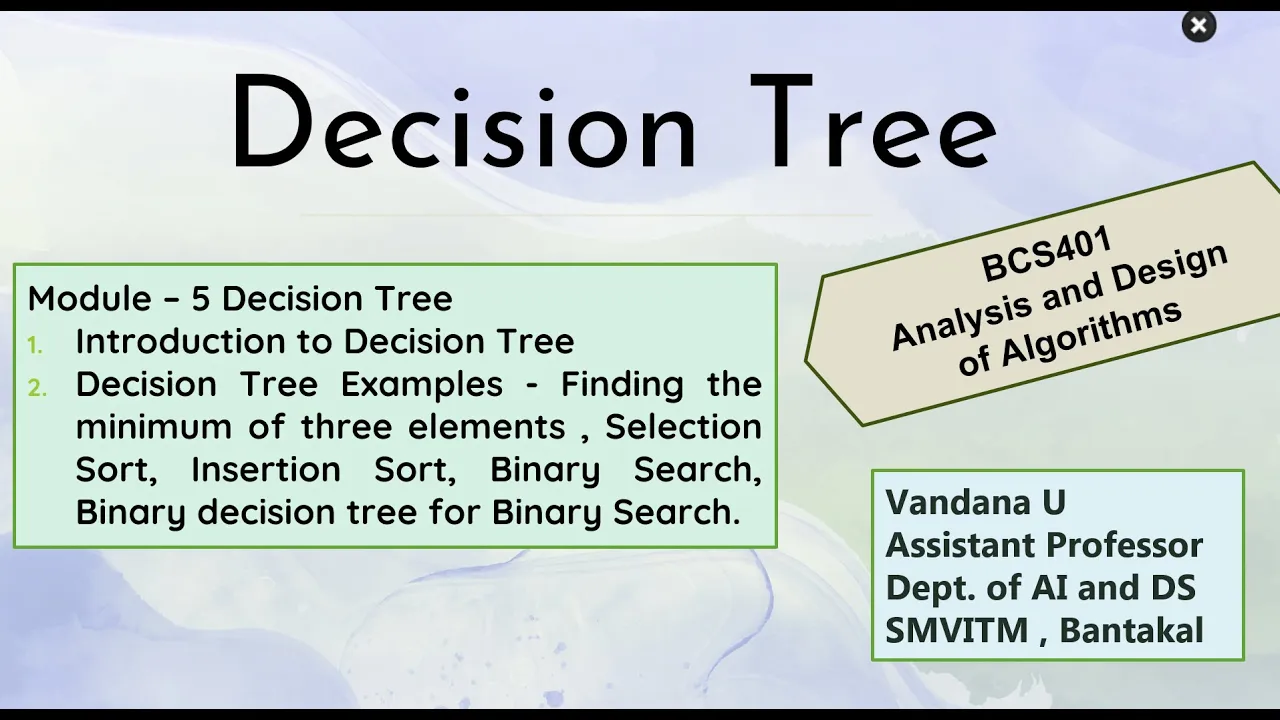 Decision Tree - Analysis and Design of Algorithms