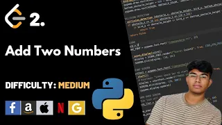 Add Two Numbers Leet code 2 Theory explained Python code