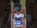 Download Lagu A mic drop from V in BTS at the Los Angeles Dodgers game yesterday