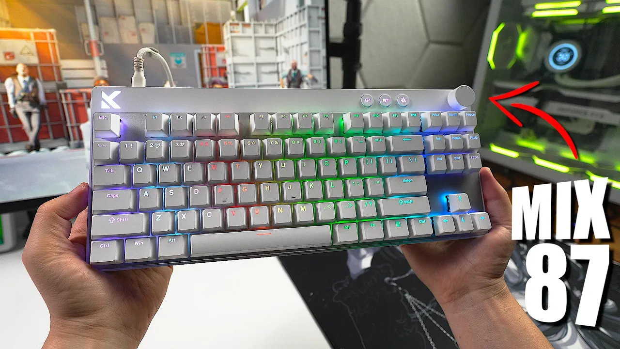 Outline Video Unboxing AliExpress teclado MCHOSE Mix87 - O TECLADO MAIS RÁPIDO* QUE JÁ USEI!