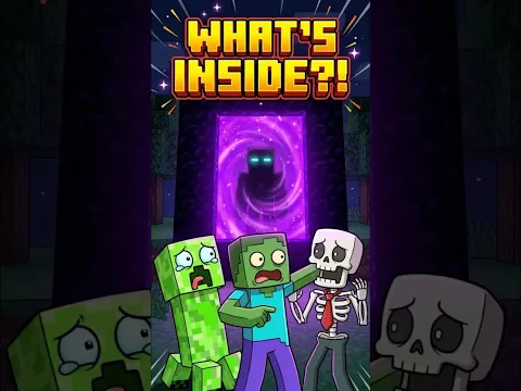 😱 They Found a SECRET Portal! 💜 | Minecraft Monster School #shorts