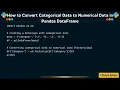 How to Convert Categorical Data to Numerical Data in Pandas DataFrame
