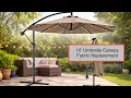 How to Replace Best Choice 10ft Solar LED Offset Cantilever Patio Umbrella Fabric Canopy tutorial