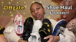 Huge DHgate Shoe Haul New Years Sneaker Haul Try On Unboxing Nike Comme des garcon Bape