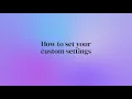 How to set your custom settings for future calculations Astro com