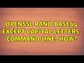 Openssl rand base64 except capital letters Command line How 2 Solutions