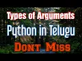 Types of Arguments in Python telugu by Kotha Abhishek