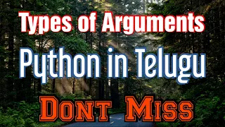 Types of Arguments in Python telugu by Kotha Abhishek
