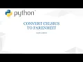 Python Program To Convert Celsius To Farenheit EASY CODING