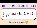 The Most Beautiful Way to Find This Limit Limit of lnx ln 1 x as x 0
