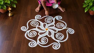 5x3dots Vinayaka chavithi rangoli| vinayagar chaturthi rangoli kolam pandaga muggulu| #shorts #viral
