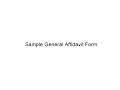 General Affidavit Form