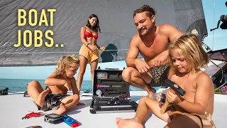 We have to fix EVERYTHING… (engine, sails, leaks)