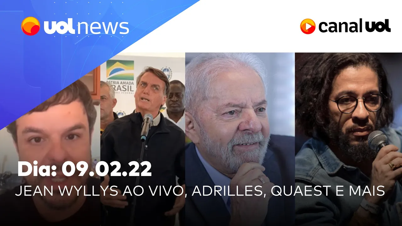 Jean Wyllys ao vivo; Bolsonaro no nordeste, Lula, caso Adrilles, Monark e Kim Kataguiri | UOL News
