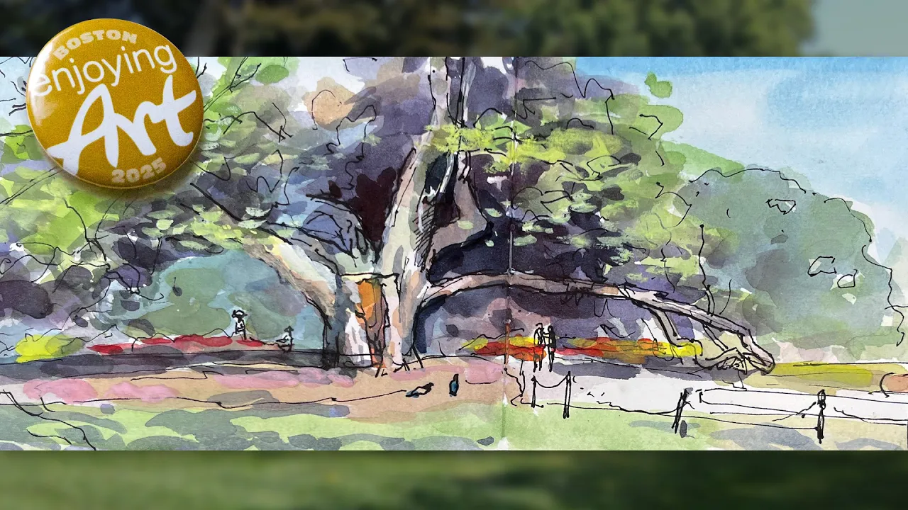 Live landscape Demo with Ink and Watercolor