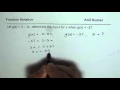 Function Notation Find Input for the Given Output