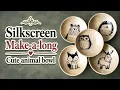 Make a cute Silkscreen Animal bowl with me Simple beginners Pottery Tutorial