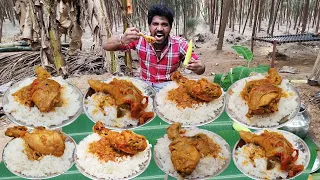 ASMR - 10 Plate White Rice 10 Leg Piece Recipe Eating Challenge VILLAGE STYLE