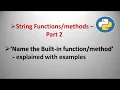 String Functions - Part 2 sample one mark questions examples explanation