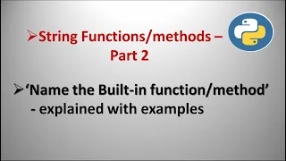 String Functions - Part 2 sample one mark questions examples explanation