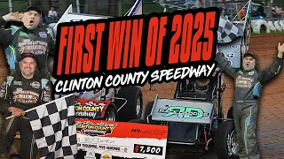 A Win At Clinton County Speedway - 410 Dirt Track Sprint Car Racing