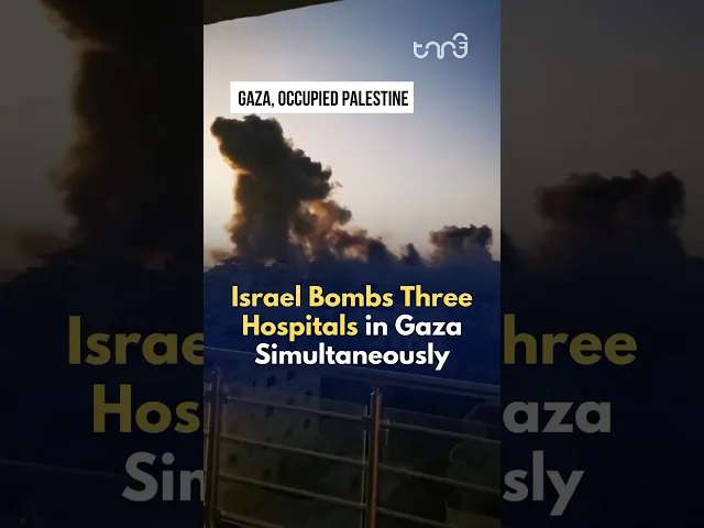 ⁣Israeli airstrikes bomb entrances and vicinity of three hospital and an ambulance convoy in Gaza.