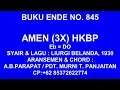 BUKU ENDE NO.845, AMEN (3X) HKBP