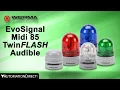 WERMA EvoSIGNAL Midi 85mm TwinFLASH Optical Beacon with Audible Signal Horn from AutomationDirect
