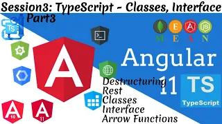 TypeScript - Part3 Classes Interface Destructuring Rest Arrow Session 3 Angular11 Mean Stack