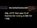 SQL UDTF that uses OLAP Online Analytical Processing function for Ranking in DB2 for i SQL