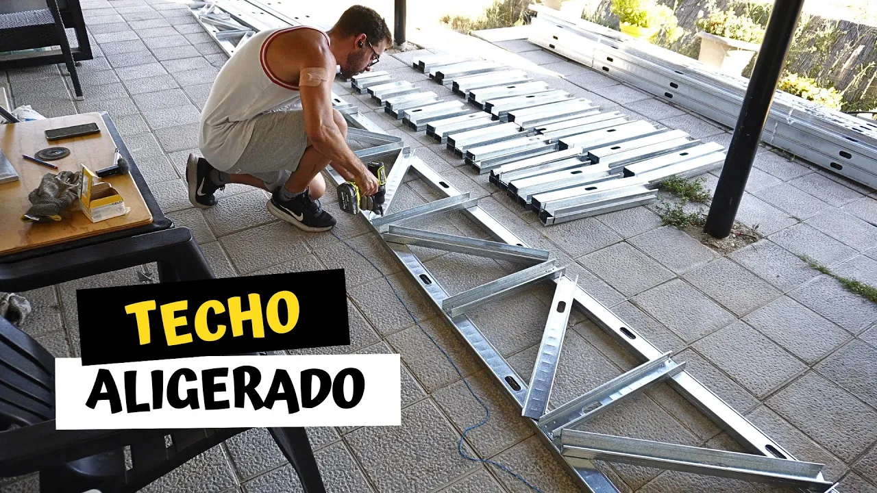 Cómo hacer cerchas con perfiles de pladur para el techo del porche