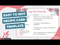 How to Edit a Recipe Card Template