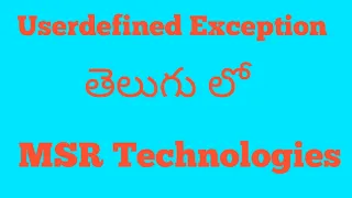 UserDefined Exception in java