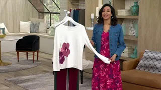 Coldwater Creek Floral Pop Sweater on QVC